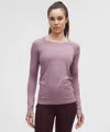 Lululemon Swiftly Tech Long-sleeve Shirt 2.0 Hip Length In Purple