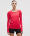 Lululemon Swiftly Tech Long-sleeve Shirt 2.0 Hip Length In Red