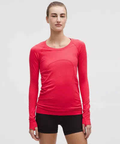Lululemon Swiftly Tech Long-sleeve Shirt 2.0 Hip Length In Red