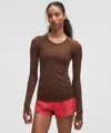 Lululemon Swiftly Tech Long-sleeve Shirt 2.0 Hip Length In Brown