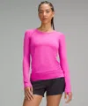 Lululemon Swiftly Tech Long-sleeve Shirt 2.0 Hip Length In Pink