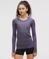 Lululemon Swiftly Tech Long-sleeve Shirt 2.0 Hip Length In Purple