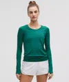 Lululemon Swiftly Tech Long-sleeve Shirt 2.0 Hip Length In Green
