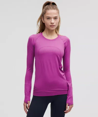 Lululemon Swiftly Tech Long-sleeve Shirt 2.0 Hip Length In Purple
