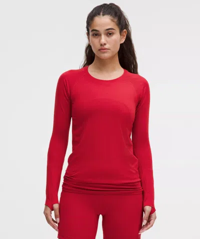 Lululemon Swiftly Tech Long-sleeve Shirt 2.0 In Red