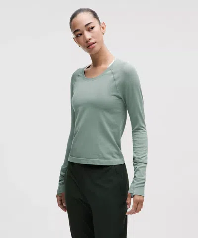 Lululemon Swiftly Tech Long-sleeve Shirt 2.0 Waist Length In Green