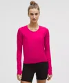 Lululemon Swiftly Tech Long-sleeve Shirt 2.0 Waist Length In Pink