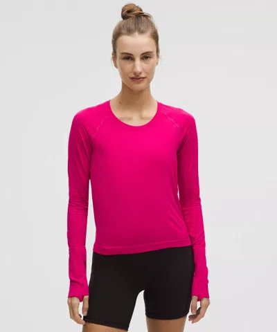 Lululemon Swiftly Tech Long-sleeve Shirt 2.0 Waist Length In Pink