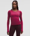 Lululemon Swiftly Tech Long-sleeve Shirt 2.0 Waist Length In Pink
