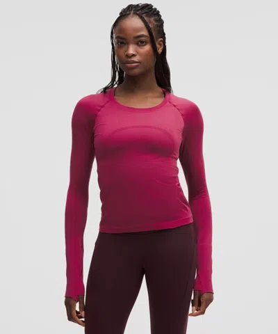 Lululemon Swiftly Tech Long-sleeve Shirt 2.0 Waist Length In Pink