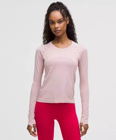 Lululemon Swiftly Tech Long-sleeve Shirt 2.0 Waist Length In Pink