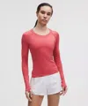Lululemon Swiftly Tech Long-sleeve Shirt 2.0 Waist Length In Pink