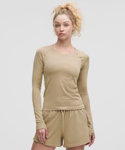 Lululemon Swiftly Tech Long-sleeve Shirt 2.0 Waist Length In Neutral