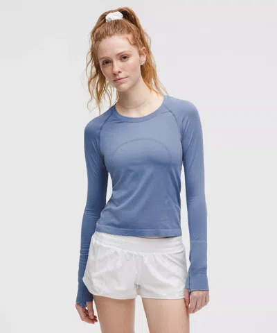 Lululemon Swiftly Tech Long-sleeve Shirt 2.0 Waist Length In Blue