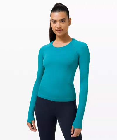 Lululemon Swiftly Tech Long-sleeve Shirt 2.0 Waist Length In Blue