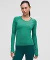 Lululemon Swiftly Tech Long-sleeve Shirt 2.0 Waist Length In Green