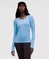 Lululemon Swiftly Tech Long-sleeve Shirt 2.0 Waist Length In Blue
