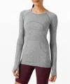 Lululemon Swiftly Tech Long Sleeve Shirt In Slate/white