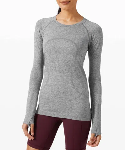 Lululemon Swiftly Tech Long Sleeve Top In Slate/white In Gray