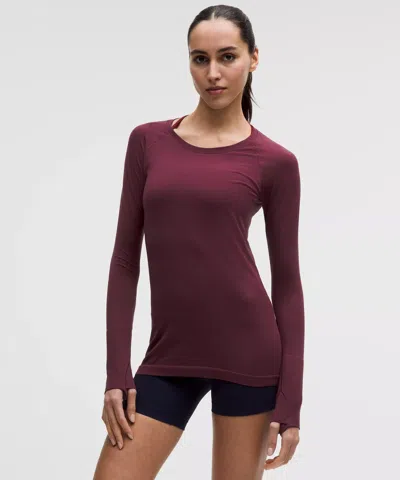 Lululemon Swiftly Tech Long-sleeve Shirt 2.0 In Burgundy
