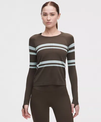 Lululemon Swiftly Tech Long-sleeve Shirt 2.0 Waist Length In Brown