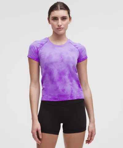 Lululemon Swiftly Tech Marble Dye T-shirt 2.0 Waist Length In Purple