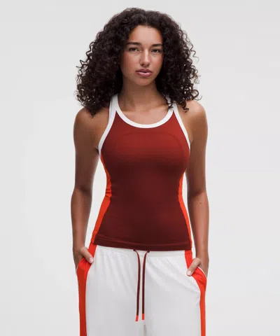 Lululemon Swiftly Tech Scoopneck Racerback Tank 2.0 Waist Length In Burgundy