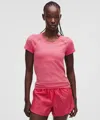 Lululemon Swiftly Tech Short-sleeve 2.0 Waist Length Textured Knit Shirt In Pink