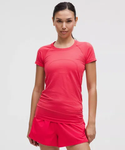 Lululemon Swiftly Tech Short-sleeve Shirt 2.0 Hip Length In Pink