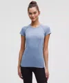 Lululemon Swiftly Tech Short-sleeve Shirt 2.0 Hip Length In Blue