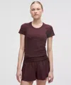 Lululemon Swiftly Tech Short-sleeve Shirt 2.0 Hip Length In Purple