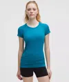 Lululemon Swiftly Tech Short-sleeve Shirt 2.0 Hip Length In Blue