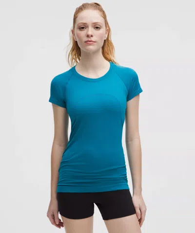 Lululemon Swiftly Tech Short-sleeve Shirt 2.0 Hip Length In Blue