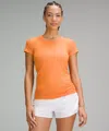 Lululemon Swiftly Tech Short-sleeve Shirt 2.0 Hip Length In Orange
