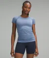 Lululemon Swiftly Tech Short-sleeve Shirt 2.0 Hip Length In Blue