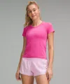 Lululemon Swiftly Tech Short-sleeve Shirt 2.0 Waist Length In Pink