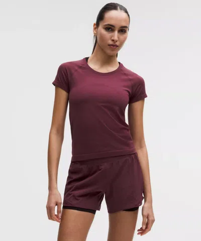 Lululemon Swiftly Tech Short-sleeve Shirt 2.0 In Burgundy