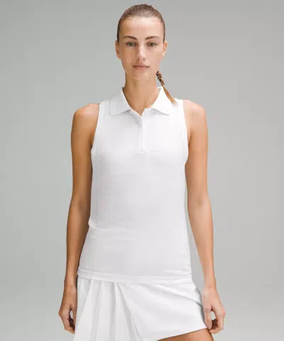 Lululemon Swiftly Tech Sleeveless Polo Shirt In White