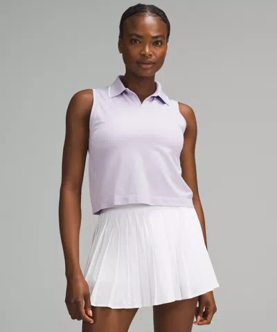 Lululemon Swiftly Tech Sleeveless Polo Shirt Colour Tip In White