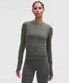 Lululemon Swiftly Wool Long-sleeve Shirt In Gray