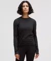 Lululemon Swiftly Wool Long-sleeve Shirt Hip Length In Black