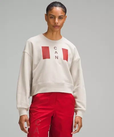 Lululemon Team Canada Perfectly Oversized Cropped Crew Cpc Logo In White