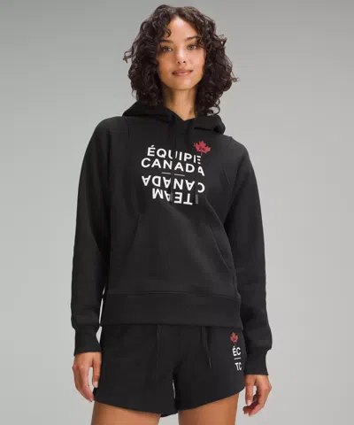 Lululemon Team Canada Relaxed-fit Fleece Hoodie Coc Logo In Black