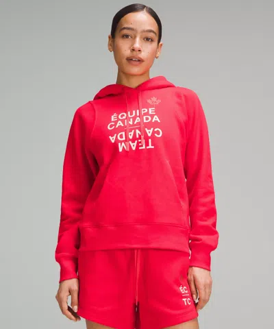 Lululemon Team Canada Relaxed-fit Fleece Hoodie Coc Logo In Red