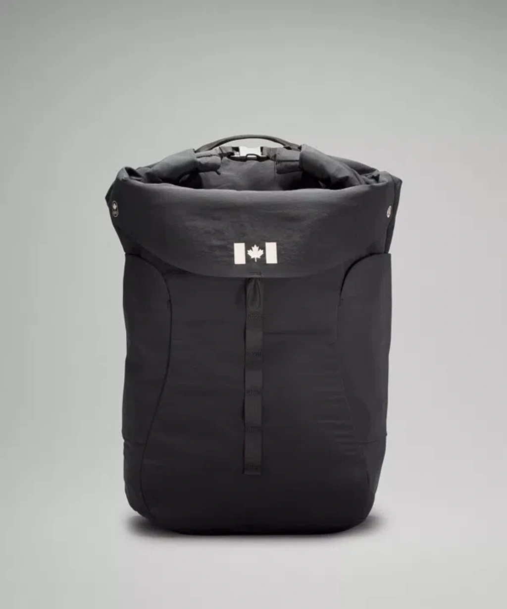 Lululemon Team Canada Rolltop Backpack 45l Coc Logo In Brown