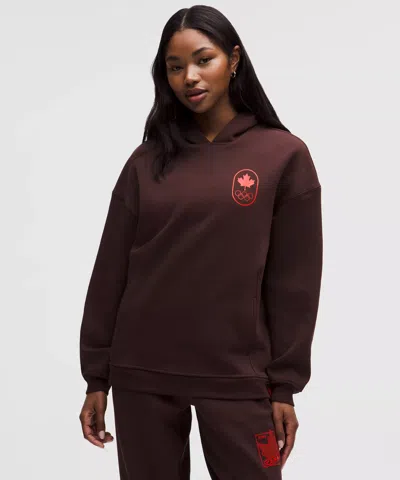 Lululemon Team Canada Women's Big Cozy Ultra-oversized Hoodie In Brown