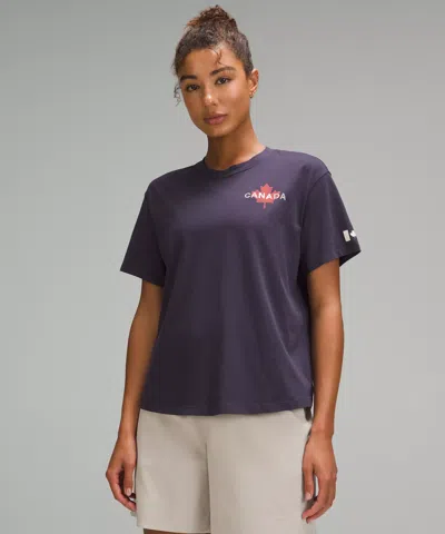 Lululemon Team Canada Women's Cotton Jersey Graphic T-shirt Cpc Logo In Blue