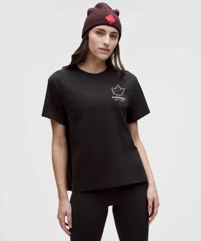 Lululemon Team Canada Women's Cotton Jersey T-shirt In Black