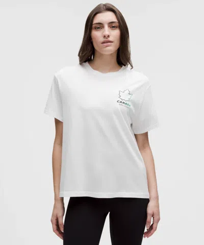 Lululemon Team Canada Women's Cotton Jersey T-shirt In White