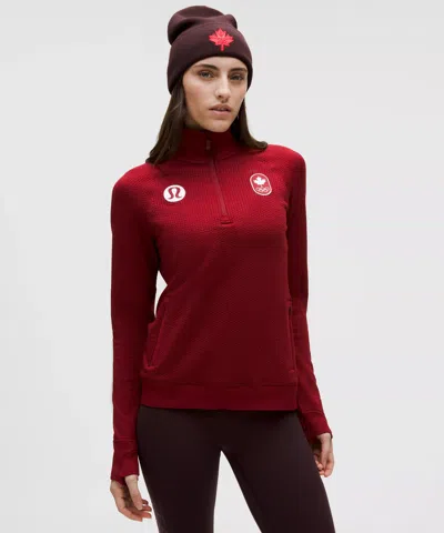 Lululemon Team Canada Women's Engineered Warmth Half Zip In Red